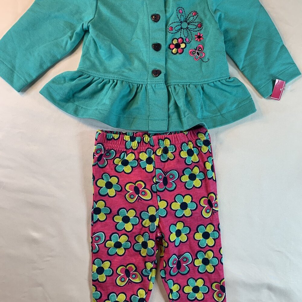 Girl's 4 pcs. BabyWorks Flowers/Butterflies Set Size 12 M